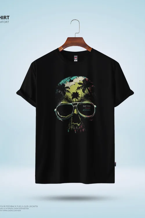 Men’s Round Neck Half Sleeve – adventure skull