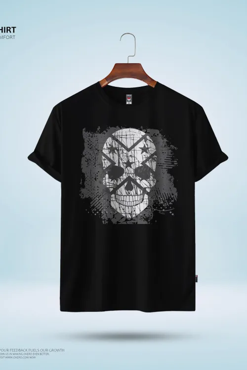 Men’s Round Neck Half Sleeve – american skull