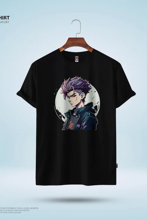Men’s Round Neck Half Sleeve – anime boy