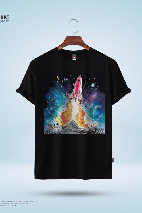Men’s Round Neck Half Sleeve – rocket launch