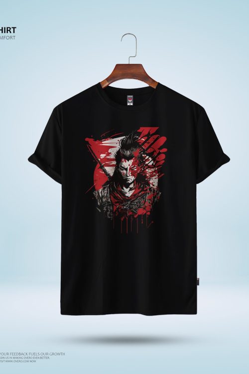 Men’s Round Neck Half Sleeve – samurai man